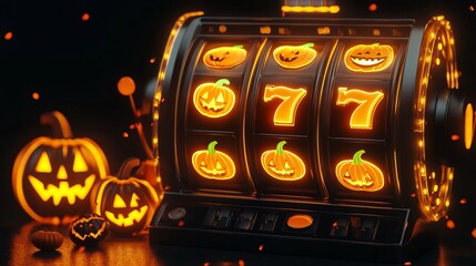Halloween Jackpots: Spooky Slot Machine with Glowing Pumpkins