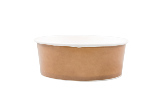 recycled cardboard cut brown paper cup isolated on white transparent png background