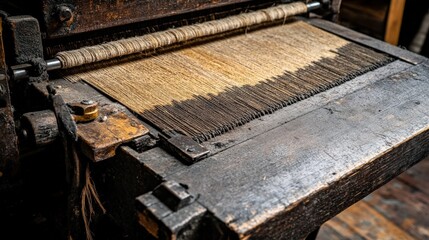 Woven Hemp Threads in Textile Workshop Setting