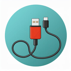 USB cable clipart illustration