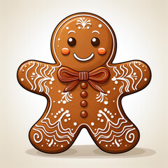 Gingerbread man isolated on white