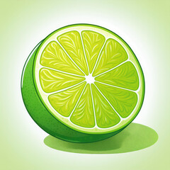 Lime and green lemon slice
