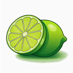 Lime and lemon slice