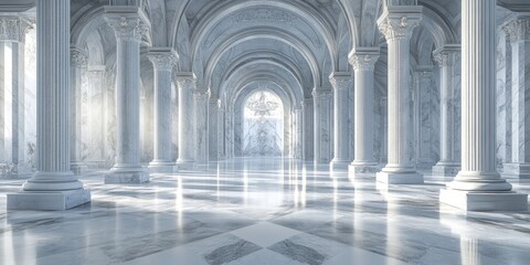 Naklejka premium Columns and Ceiling in a Large Room