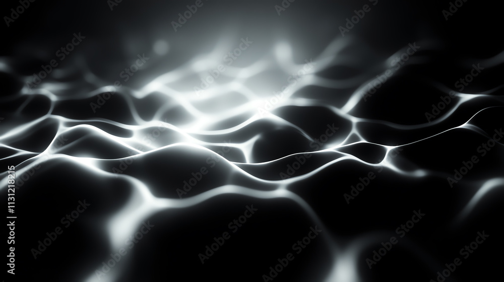 Aufkleber abstract light patterns reflecting on dark water surface, creating a serene atmosphere.