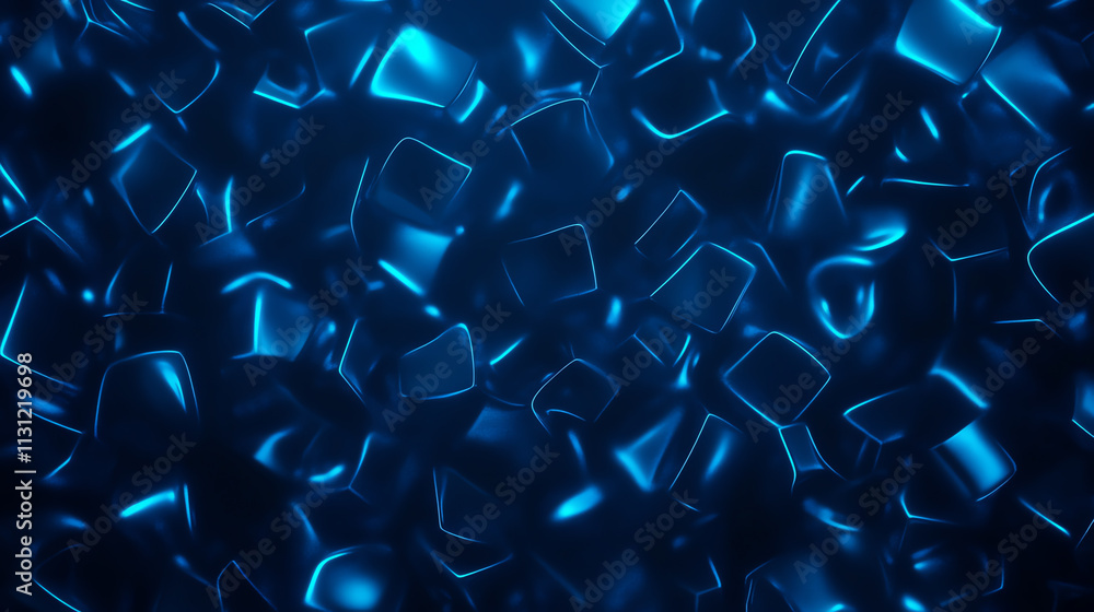 Poster abstract blue geometric shapes create a dynamic and innovative visual texture.