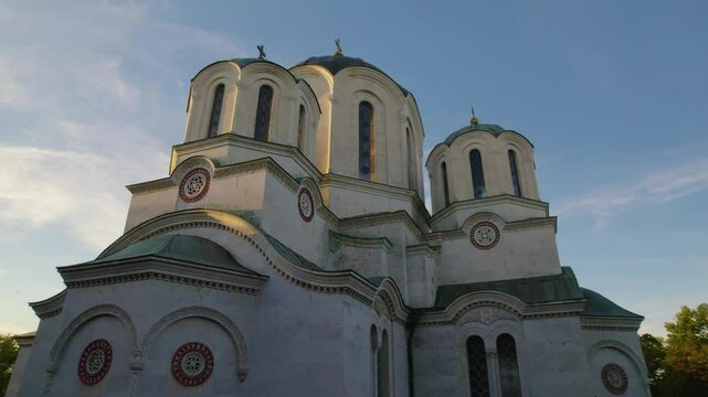 aerial view on the orthodox monastery Oplenac in Serbia