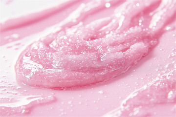 close-up Pink sugar scrub show texture  , on a isolated white background.
