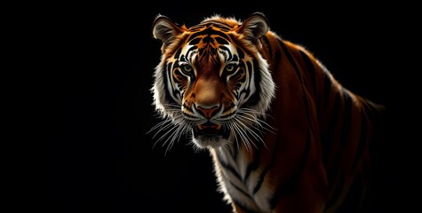 Obraz premium Tiger on black background