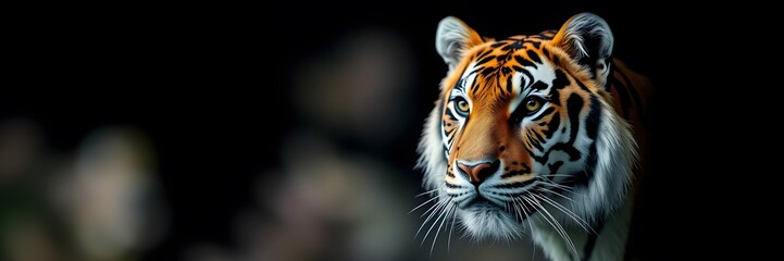 Obraz premium Tiger on black background