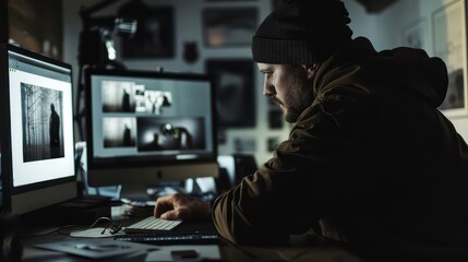 Modern Workspace Setup. Technology and Work from Home concept