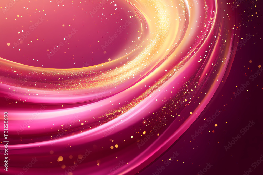 Poster abstract wave design with vibrant colors and sparkles for creative projects.