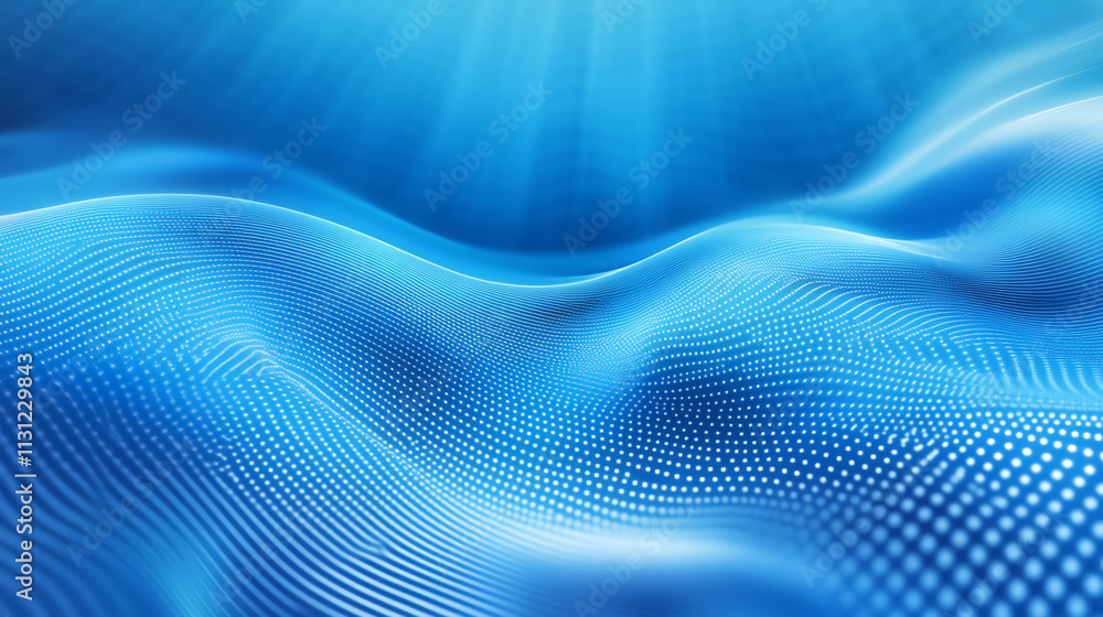 Aufkleber abstract blue wave pattern with light reflections creating a serene atmosphere.
