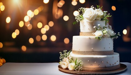 Generated image Beautiful wedding cake with copy space