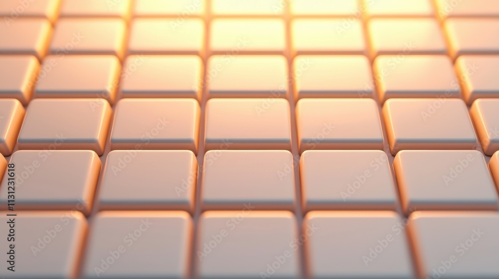 Poster abstract background of softly lit white square tiles arranged in a grid pattern, perfect for modern 