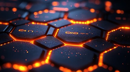 Obraz premium Patterns glow brightly in a futuristic tunnel of digital innovation images