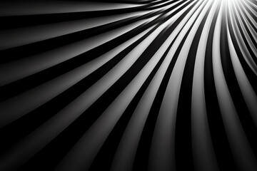 Obraz premium Abstract black and white curves with a radiant light creating a dynamic flow.