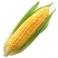 A render of single ear of corn isolated on transparent background
