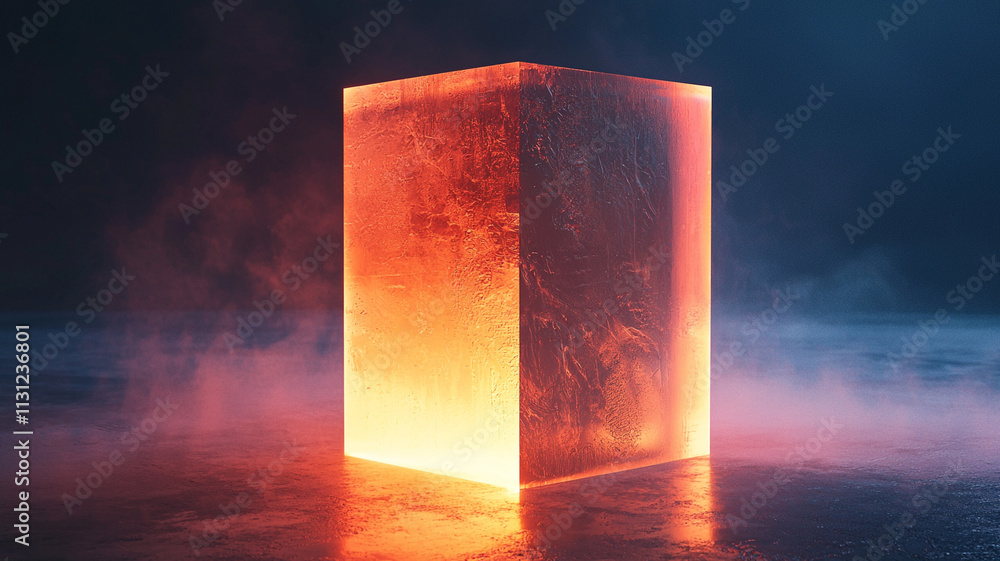 Poster ai-generated abstract cube digital realm 3d art futuristic environment dramatic lighting conceptual 