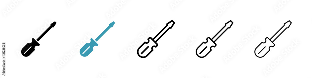 Poster screwdriver icons vector set for ui designs