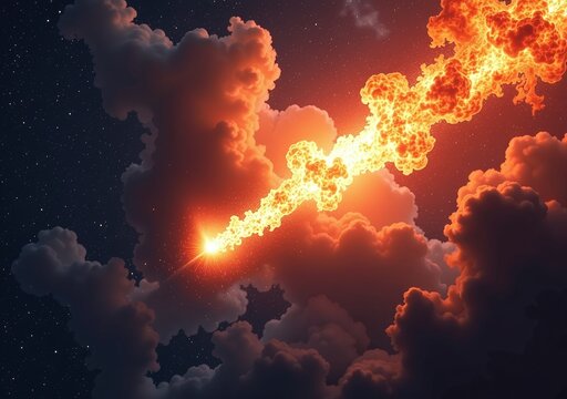 cosmic event unleashes intense flames space sign powerful energy potentially catastrophic