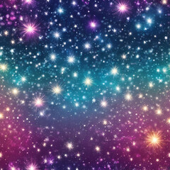 Colorful Shiny Christmas Background, A Celestial Symphony of Twinkling Stars and Sparkling Snowflakes, A Night Sky Adorned with Festive Fireworks and Delicate Snowflakes, A