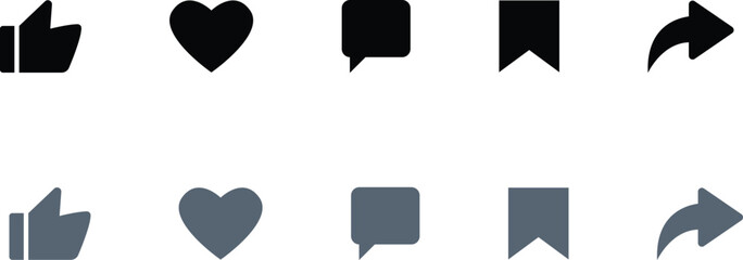 social media symbol like comment share sign	 vector