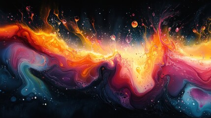 Abstract Cosmic Nebula: A vibrant explosion of colors and textures