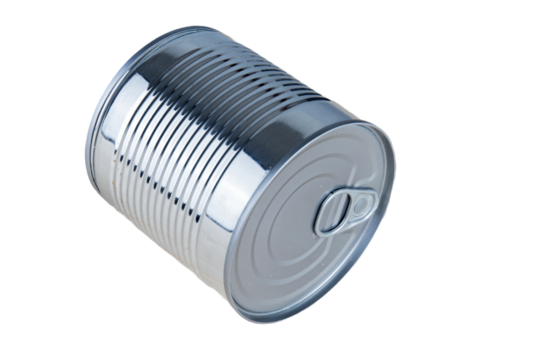 tin can isolated on white transparent png background