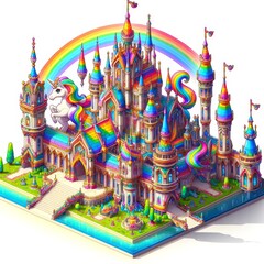 Obraz premium Whimsical Dreamland of Colorful Unicorns