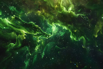 Fototapeta premium mesmerizing green lights illuminate the cosmic universe: a stunning display of astral beauty. generative ai