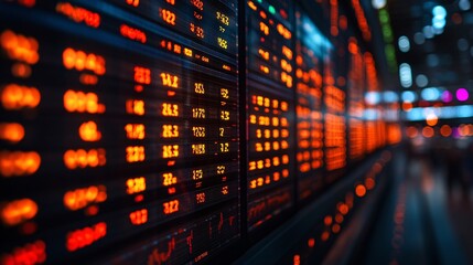 Stock market trading with multiple screens showing financial graphs