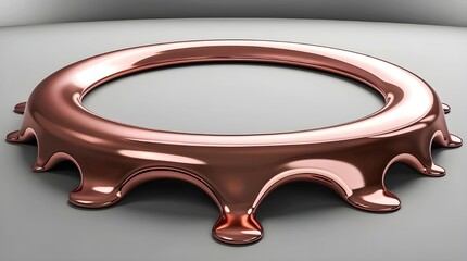 3D Rendering of a Melting Circle with Glossy Surface