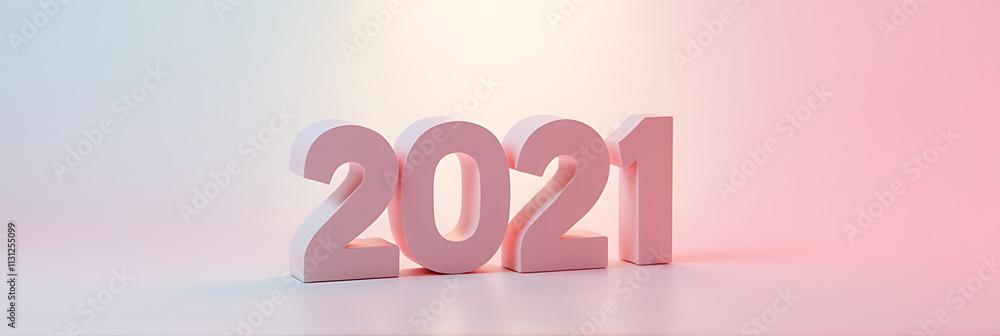 Poster The year 2021 is displayed prominently on a soft pastel colored background creating a visually appealing effect._00004_