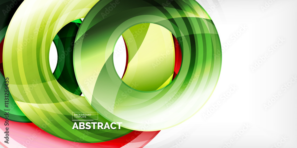 Aufkleber bright colorful circles with light effects. abstract background