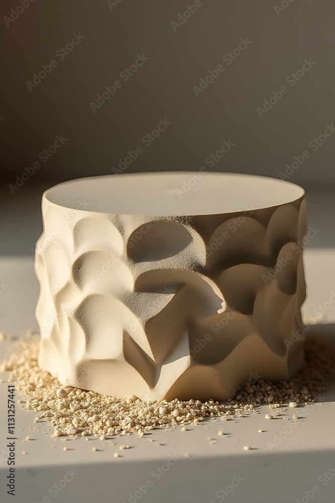 Poster The sandstone top product display platform utilizes selective focus to die cast key features into a visually appealing design._00003_