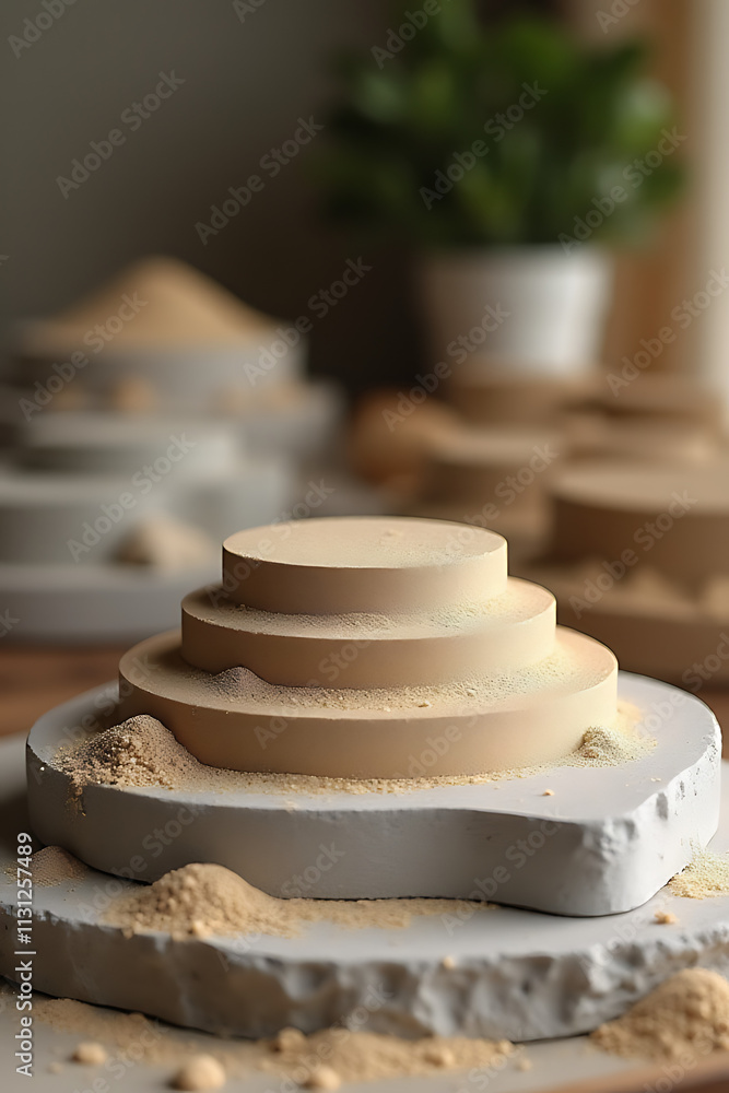 Poster The sandstone top product display platform utilizes selective focus to die cast key features into a visually appealing design._00002_