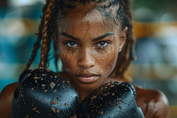 Female boxer&rsquo;s strength and agility