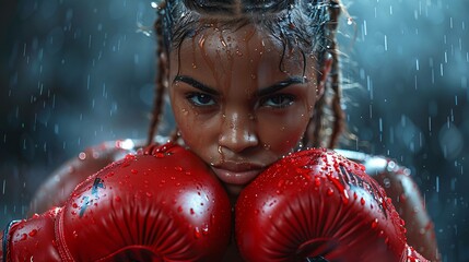 Gender equality in sports: female boxer