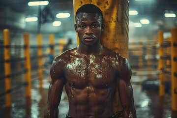 Athlete shadowboxing in the gym