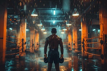 Intense boxing training session