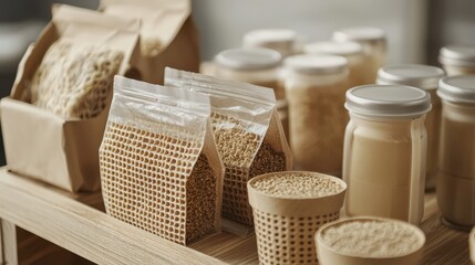 Fototapeta premium Close Up of Sustainable Packaging Made from Natural Materials for Eco-Friendly Products
