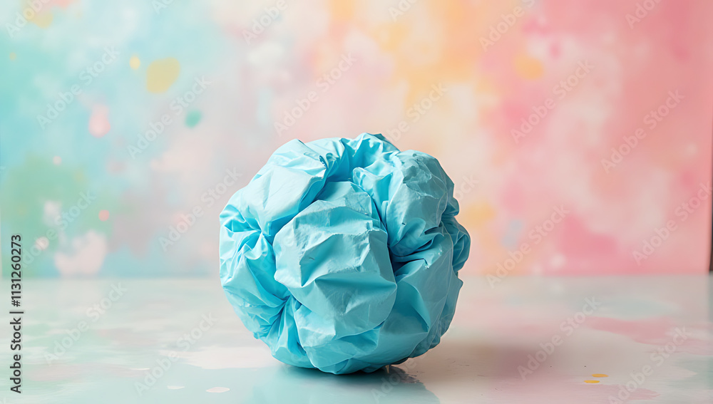 Aufkleber storm ideas using creative thinking with bubble paper and a crumpled ball to stimulate innovative pr