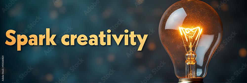 Poster spark creativity and inspire innovative ideas with a simple yet powerful combination of text and lig