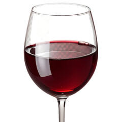 Red Wine Glass with Reflections isolated on transparent background cutout, Png, Cutout