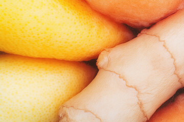 Fototapeta premium A close up of a bunch of different colored fruits and vegetables