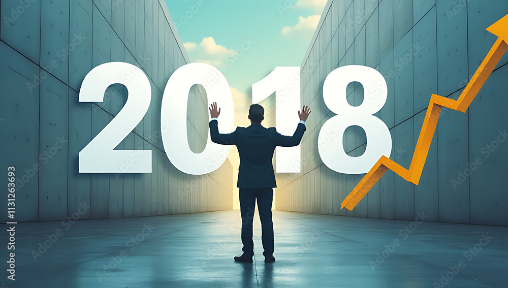 Aufkleber setting business goals for 2018 involves creating a plan with actionable steps to overcome challenge