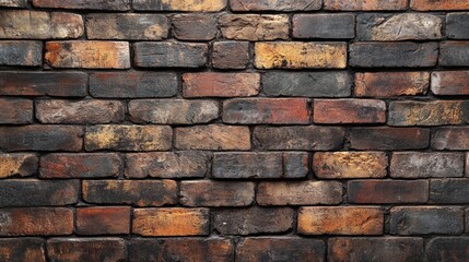 Obraz premium Aged Brick Wall with Weathered Graffiti and Textured Surface