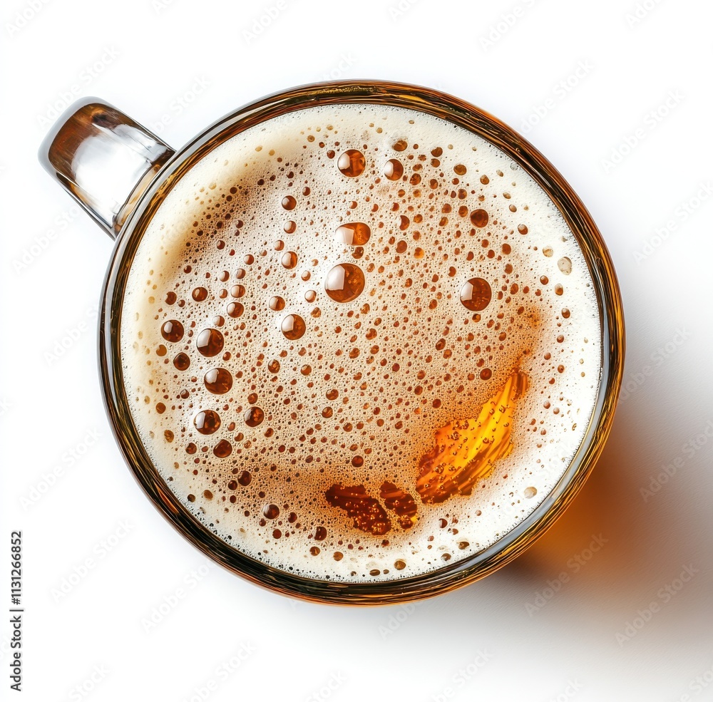 Poster refreshing golden beer in a glass mug with bubbles and foam capturing the essence of craft brewing a