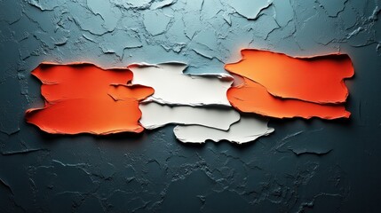 Abstract textured background with orange and white paint splashes.